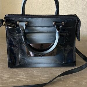 Milly Glossy Black Crossbody Bag